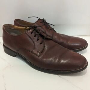 Cole Haan Men's Grand OS Brown Plain Toe Lace Up Oxford Dress Shoes Size 9.5 M